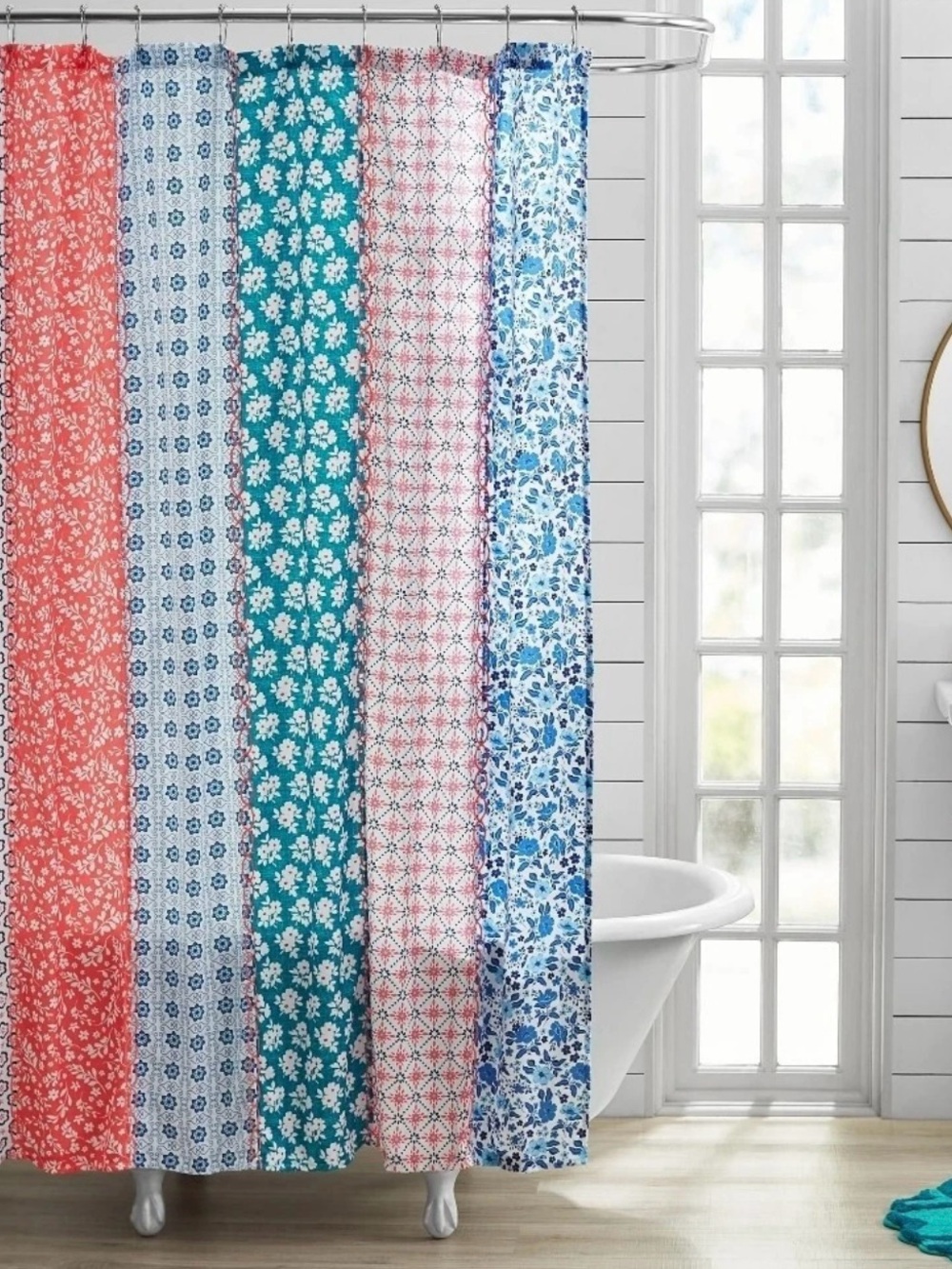 EUC PIONEER WOMAN DAISY PATCHWORK Shower Curtain